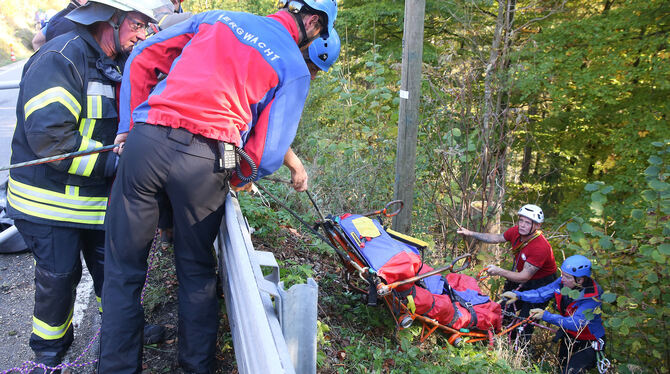Die Bergwacht musste zur Bergung des Verletzten anrücken. FOTO: THW