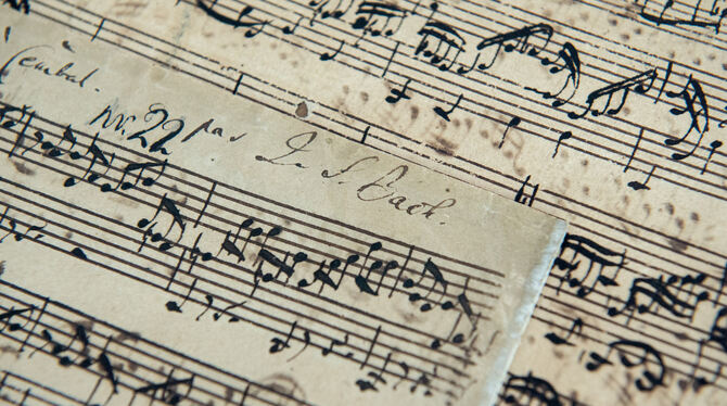 Ein seltenes Manuskript des Komponisten Johann Sebastian Bach (1685-1750)