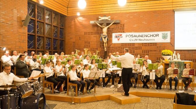 Der Posaunenchor Neuhausen hatte beim Konzert mächtig was zu bieten. FOTO: VEREIN