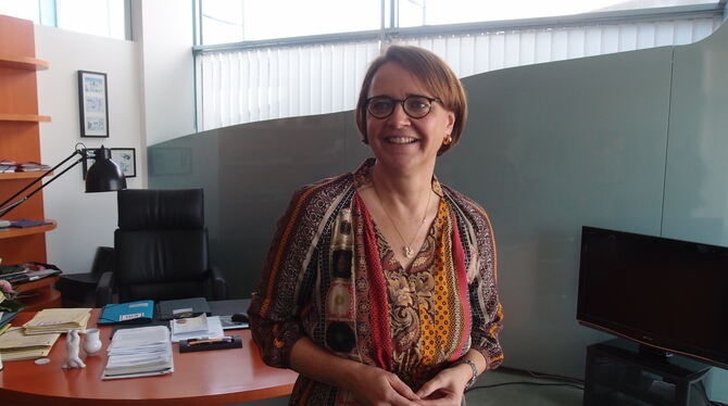 Angekommen: Integrationsbeauftragte Annette Widmann-Mauz in ihrem Büro im fünften Stock des Bundeskanzleramts.  FOTOS: GISEL