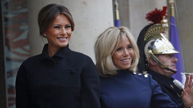 Brigitte Macron und Melania Trump in Paris