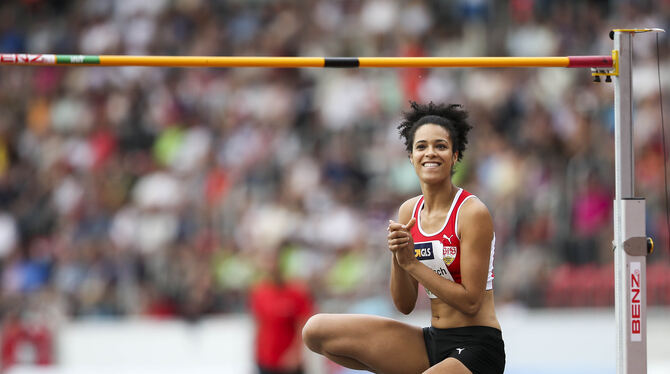 Marie-Laurence Jungfleisch bei der Deutschen Leichtathletik-Meisterschaften im vergangenen Jahr in Erfurt, wo sie als Einzige di Marie-Laurence Jungfleisch bei der Deutschen Leichtathletik-Meisterschaften im vergangenen Jahr in Erfurt, wo sie als Einzige di