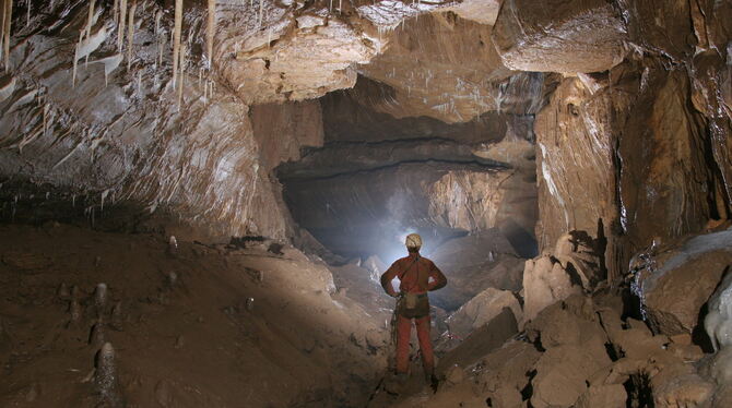 Solch spektakuläre Einblicke in die Höhlenforschung gab es in Grabenstetten. FOTO: DORSTEN