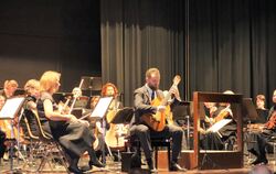 Meisterhafte Saitenbehandlung: Peter Graneis als Solist an der Gitarre beim Konzert des Kammerorchesters Metzingen.  FOTO: BÖHM