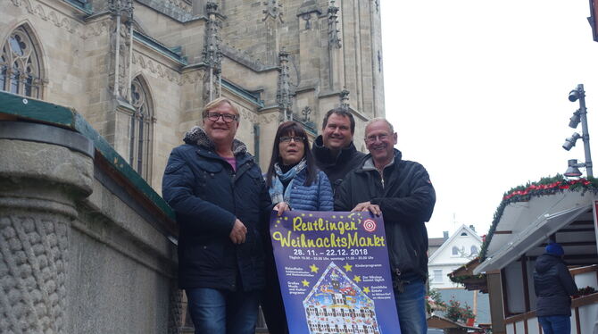 Norbert Brendle, Regine Vohrer, Jörn Schreiber und Jürgen Reutter (von links) vom Veranstaltungsteam der »Marktwerkstadt« freuen