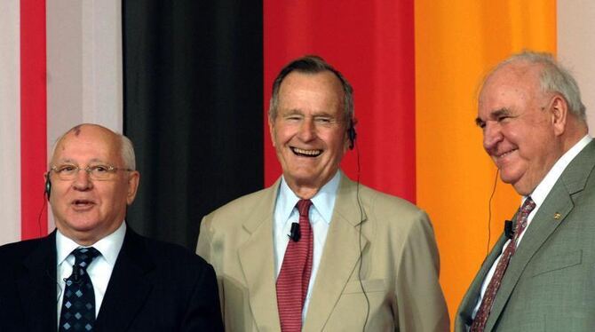 Gorbatschow, Bush und Kohl