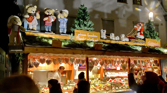 Seifenblasen produziernde Bärchen und gebrannte Mandeln zählen zu den Klassikern.