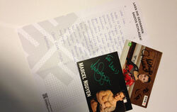 Lisa Geiger hat von Michelle Timm und Marcel Nguyen nicht nur Autogramme, sondern auch einen Brief bekommen.  FOTO: ZMS