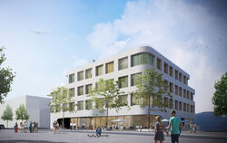 Visualisierung: So soll das für Amazon geplante Gebäude in Tübingen aussehen. Mindestens für zehn Jahre will sich der Internet-G