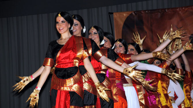 »Colourful India«: Im Showtanz siegte die Prinzengarde Trochtelfingen.  FOTO: LEIPPERT