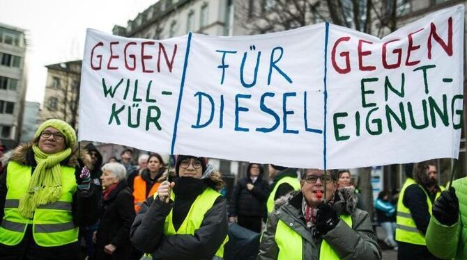 Demo gegen Diesel-Fahrverbot in Stuttgart