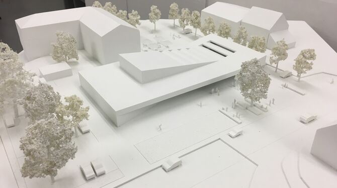So könnte sie aussehen: der preisgekrönte Entwurf des Architektenbüros Steimle für Gammertingens geplante Stadthalle..   FOTO: P
