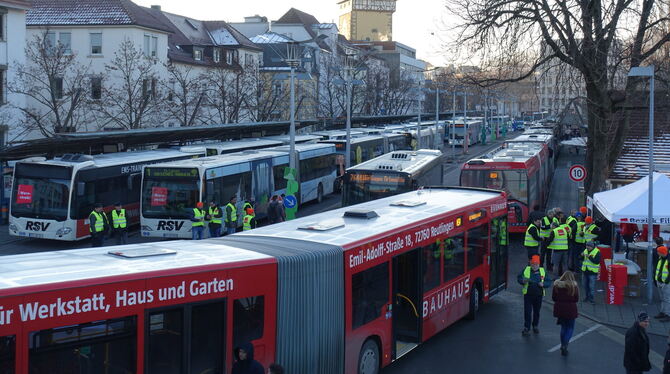 Warnstreik der Busfahrer: Der ZOB als Busparkplatz