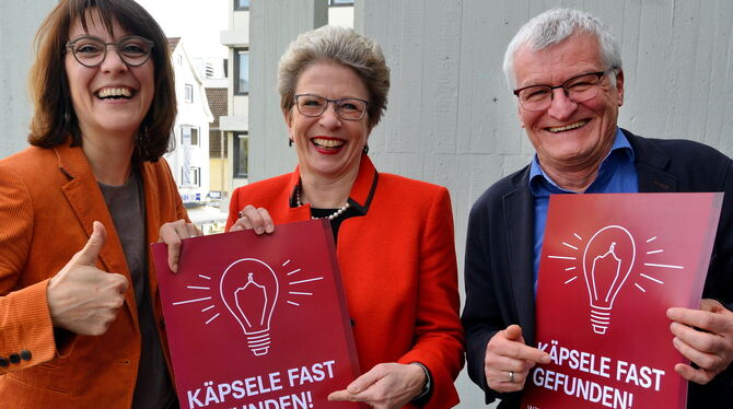 Werben für eine rege Beteiligung an der Online-Abstimmung: (von links) Tanja Ulmer Geschäftsführerin Stadtmarketing), Barbara Bo