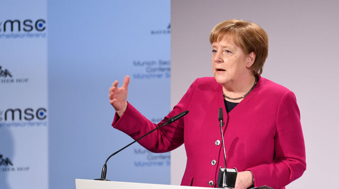 Bundeskanzlerin Angela Merkel hat in München eine bemerkenswerte, mutige Rede gehalten.  FOTO: DPA