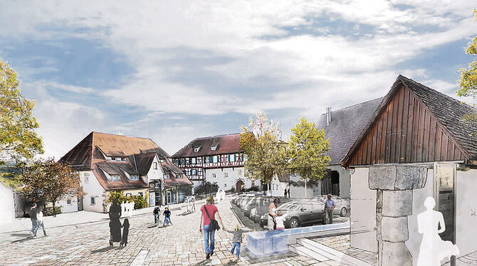 Eine optische Verbindung zwischen Lindenstraße und Gomaringer Schloss sieht der Entwurf des Nürtinger Planungsbüro vor. Repro: B