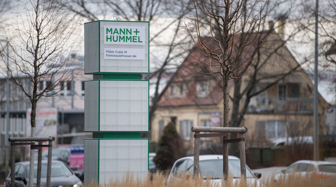 Auch in Ludwigsburg stehen Schadstoff-Filtersäulen des Spezialisten Mann + Hummel, die neben Feinstaub nun auch Stickstoffdioxid
