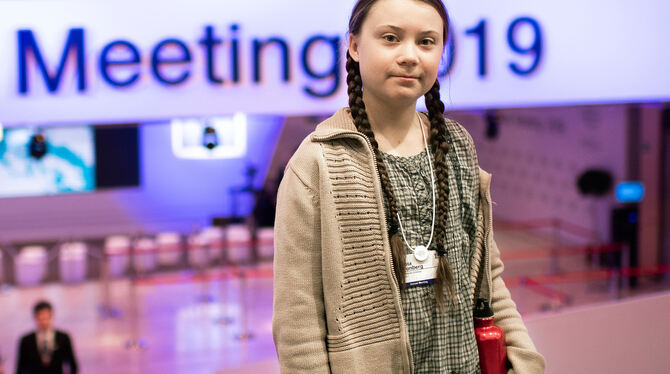 Die junge schwedische Klimaaktivistin Greta Thunberg