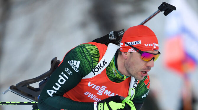 Auf dem Weg zum Biathlon-Gold: Arnd Peiffer präsentiert sich in Östersund in absolut herausragender Verfassung.  FOTO: DPA