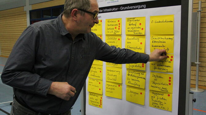 Beim Sammeln und Priorisieren von Ideen und Vorschlägen für die Weiterentwicklung der Gemeinde Hohenstein haben vergangene Woche