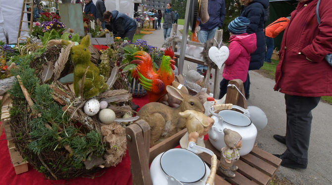 Mein Name ist Hase, Osterhase: Ein Tier hatte die Hobbykünstler beim Kunsthandwerkermarkt in Bad Sebastiansweiler bei ihrem Scha