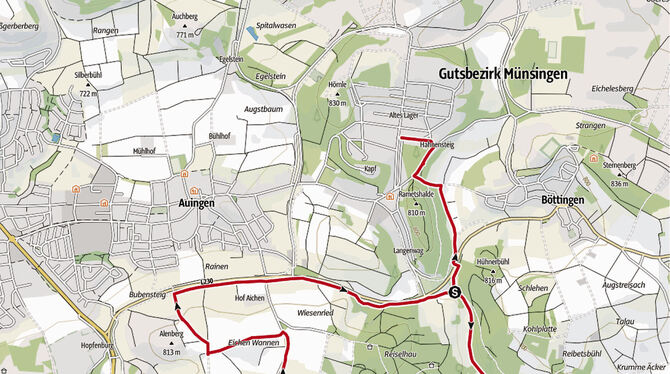 Knackige sechs Kilometer: die Reiselhau-Runde.  GRAFIK: ENGELHART/GEA-REPRO