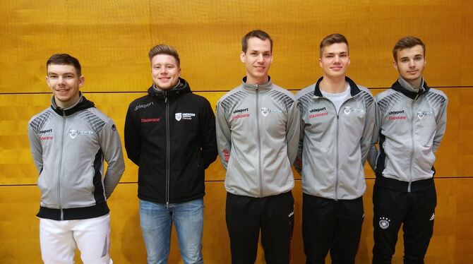 Die Starter der TSG Reutlingen bei den deutschen Meisterschaften. Von links: Max Weise, Finn Schulze, Bastian Lindenmann, Gerrit