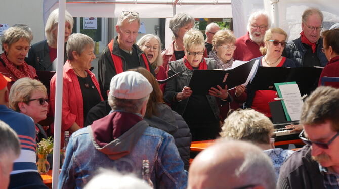 1. Mai beim Metzinger Naturfreundehaus Falkenberg: Der DGB-Chor "Zwischentöne" zeigte sich am Vormittag des gestrigen "Tages der
