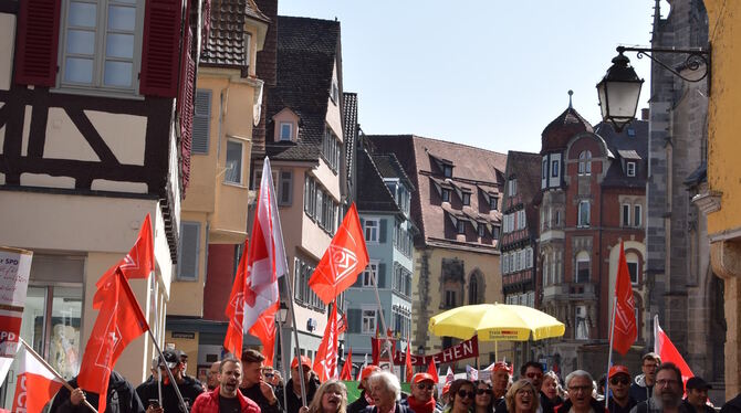 Die Demonstranten ziehen vom Europaplatz bis zum Rathausplatz. FOTO: SAPOTNIK Die Demonstranten ziehen vom Europaplatz bis zum Rathausplatz. FOTO: SAPOTNIK