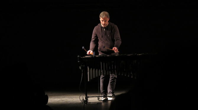 Perkussionist Joachim Gröschel am Marimbafon.  FOTO: STRÖHLE