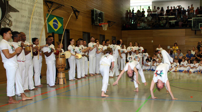 Beeindruckende Capoeira-Darbietungen zeigten die rund 200 Sportler des Capoeira-Vereine Reutlingen-Tübingen am Sonntag in der Pf