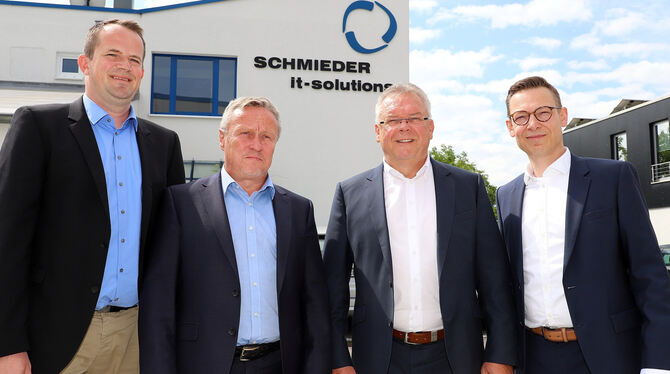 Thomas Flad, Holger Schmider, Bernd Sulz und Markus Vatter (von links) berichteten über die Schmieder IT-Solutions und die Syste