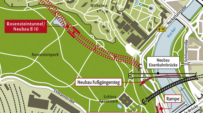 Das Gesamtprojekt Rosenstein-/Leuzetunnel.