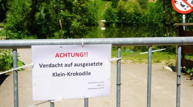 Seen wegen ausgesetzter Klein-Krokodile abgesperrt