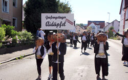 100 Jahre Fasnet Engstingen: Die Hitze ist für die Kostümierten eine Herausforderung. FOTOS: LEIPPERT