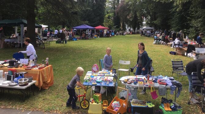 Vierzig Stände waren beim Stadtteil-Flohmarkt aufgebaut. foto: privat