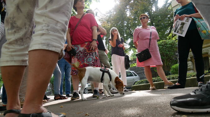 Auf der Suche nach Verbesserungen für Fußgänger: Treffen in der Oststadt.foto: Leister