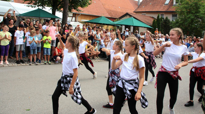 Die Straße lebt in Mägerkingen: Die Mädels des Tanzsportvereins Trochtelfingen mit den Gruppen »Addicted« und »Crazy Girls« punk