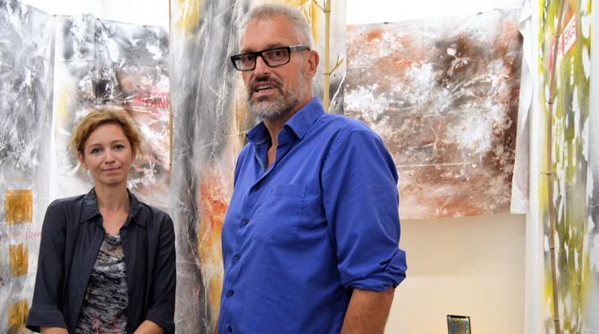 Sie möchten die Besucher mit einbeziehen: die Künstler Diana Barth und Ulrich Koch in ihrer Ausstellung "Mykorrhiza – Eine Werks