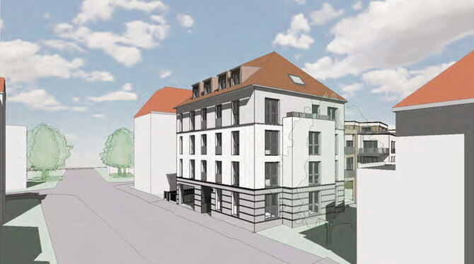 Walmdach ist Pflicht: Entwurf für das Gebäude in der Burgstraße.  ILLUSTRATION: BPD