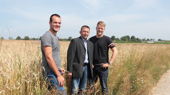 Landwirte, die ihren Beruf lieben: Martin Kuttler aus Gomaringen, Jörg Kautt aus Kusterdingen und Rüdiger Bechtle aus Tübingen (
