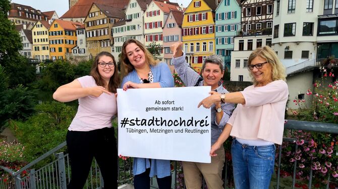 Stadthochdrei: In der Vermarktung von Tübingen, Reutlingen und Metzingen wird gemeinsame Sache gemacht. Ein neuer Hashtag fasst