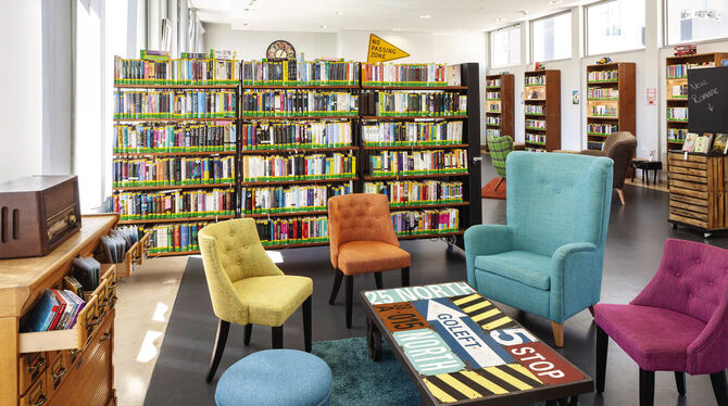 Die Bibliothek wird zum zweiten Wohnzimmer. Hier die von der Ekz ausgestattete Stadtbibliothek in Ludwigshafen. Foto: ekz