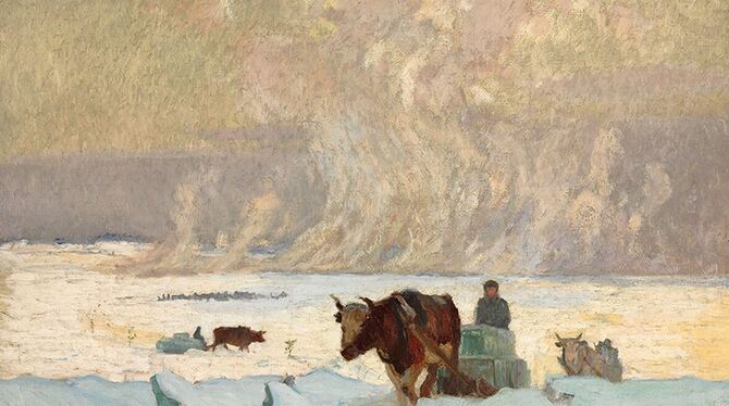 Momenthaft eingefangene Atmosphäre von Kälte und Schnee: Maurice Cullen: »Die Eisernte«, um 1913 entstanden.  Foto: Kunsthalle