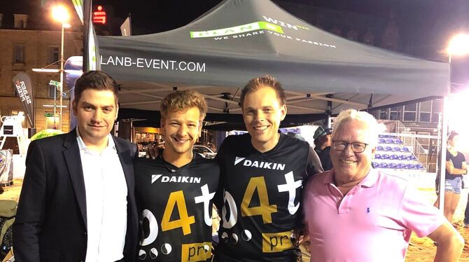 Von links: WTB-Präsident Stefan Hofherr, Tobias Notter, Benjamin Blank und WTB-Vizepräsident Gerd Hummel.Foto: Privat