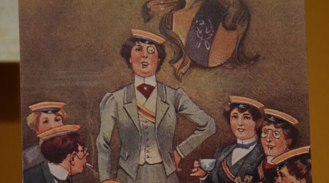 Karikatur eines Verbindungstreffens. Karikatur eines Verbindungstreffens.