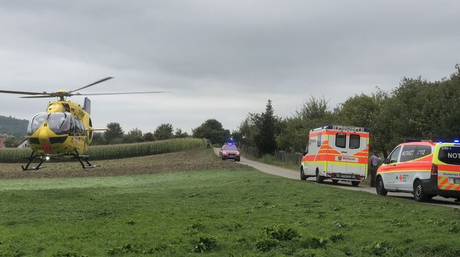 Der Winzer musste nach notärztlicher Erstversorgung mit einem Rettungshubschrauber in die Klinik geflogen werden. Der Winzer musste nach notärztlicher Erstversorgung mit einem Rettungshubschrauber in die Klinik geflogen werden.