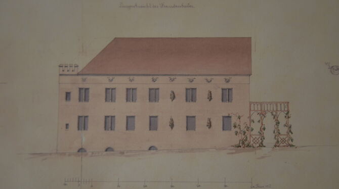 So hat der Gerobau früher ausgesehen. Die Zeichnung aus dem Landesarchiv in Stuttgart bildet die Grundlage für die Sanierung.