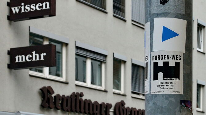 Burgen-Weg-Hinweis gegenüber dem GEA in der Burgstraße. foto: niethammer