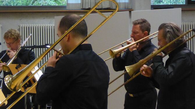 Das Posaunenquartett der Württembergischen Philharmonie. Foto: Bernklau
